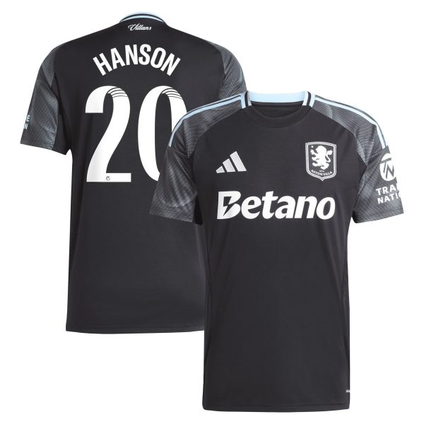 aston villa adidas wsl away shirt 2025-26 with hanson 20 printing Collection | Authentic Aston Villa Shirts