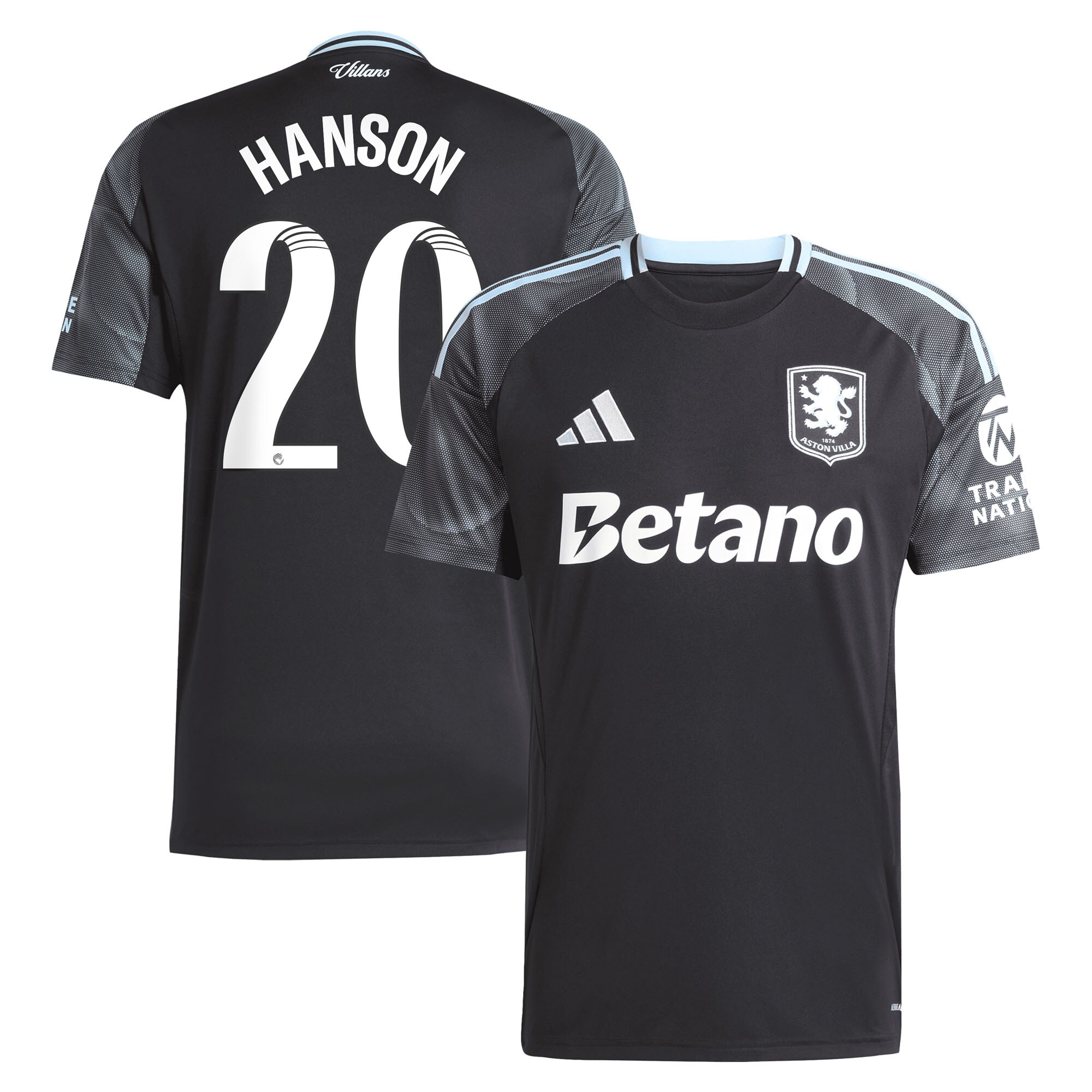 aston villa adidas wsl away shirt 2025-26 with hanson 20 printing Collection | Authentic Aston Villa Shirts