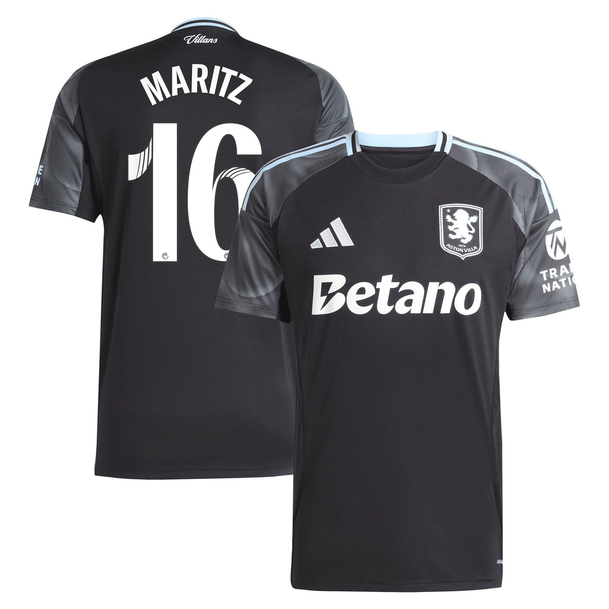 aston villa adidas wsl away shirt 2025-26 with maritz 16 printing Collection | Authentic Aston Villa Shirts