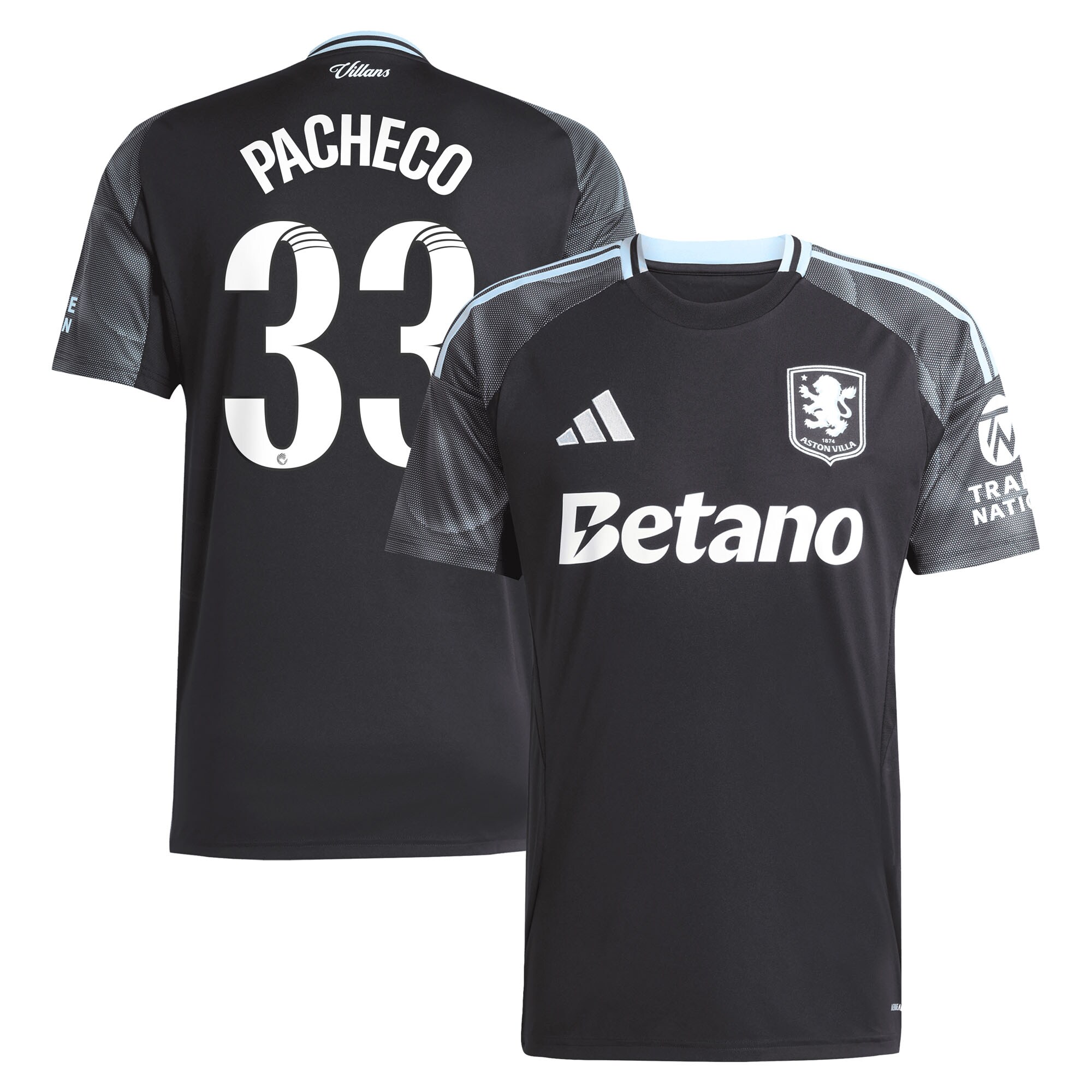 aston villa adidas wsl away shirt 2025-26 with pacheco 33 printing Collection | Authentic Aston Villa Shirts