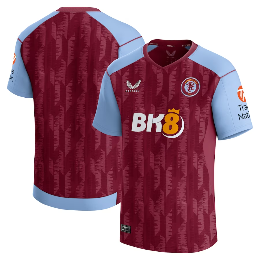 aston villa castore home shirt 2023-24 with custom printing Collection | Authentic Aston Villa Shirts