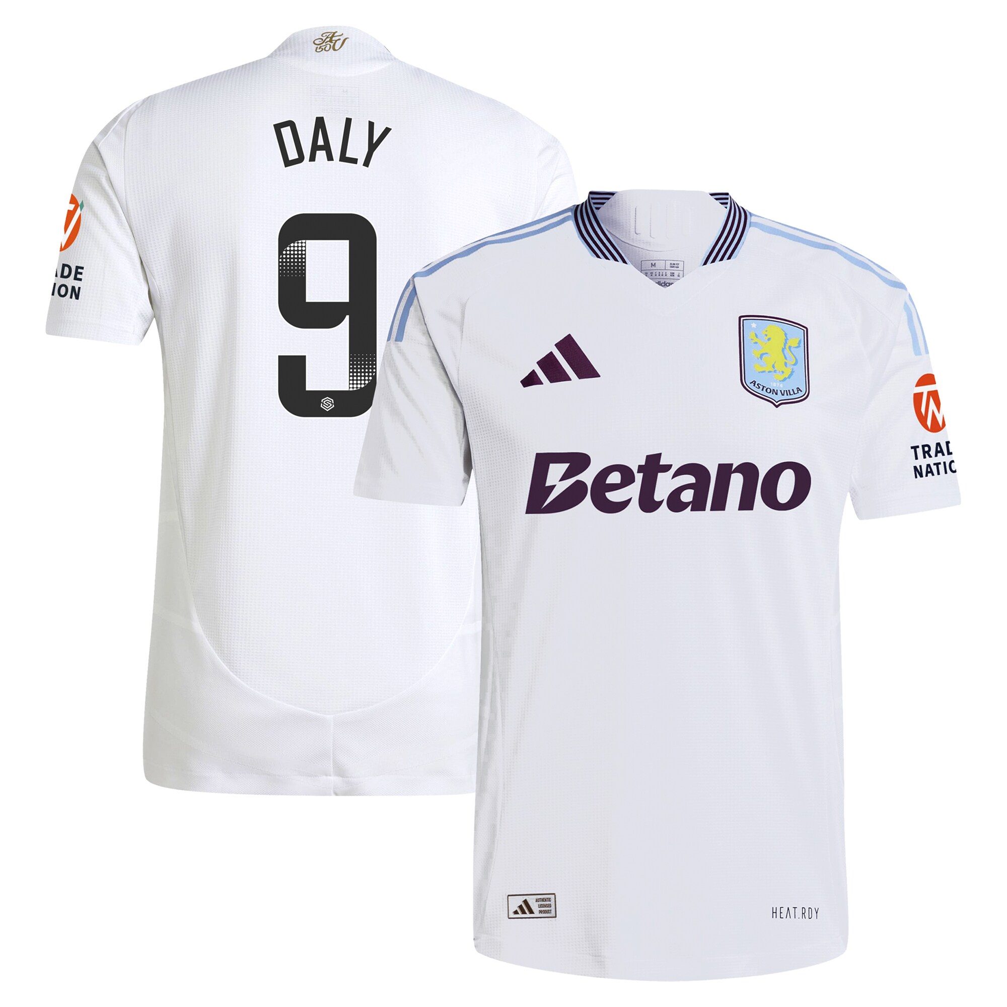 aston villa wsl adidas away authentic shirt 2024-25 with daly 9 printing Collection | Authentic Aston Villa Shirts