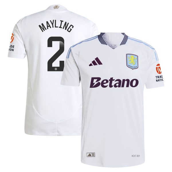 aston villa wsl adidas away authentic shirt 2024-25 with mayling 2 printing Collection | Authentic Aston Villa Shirts
