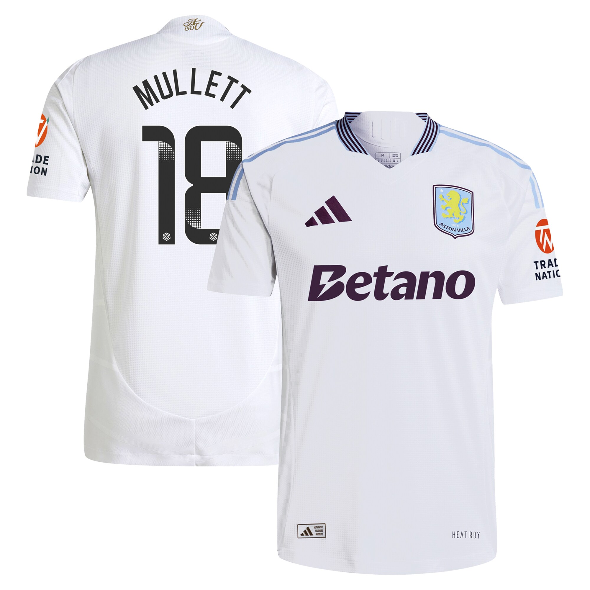 aston villa wsl adidas away authentic shirt 2024-25 with mullett 18 printing Collection | Authentic Aston Villa Shirts