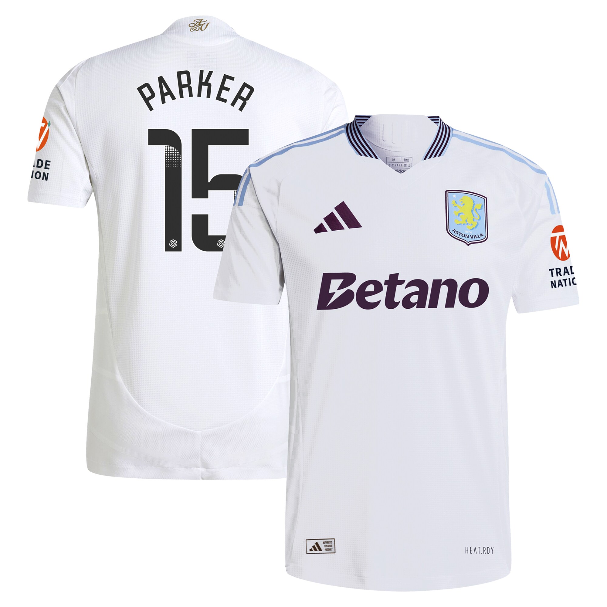 aston villa wsl adidas away authentic shirt 2024-25 with parker 15 printing Collection | Authentic Aston Villa Shirts