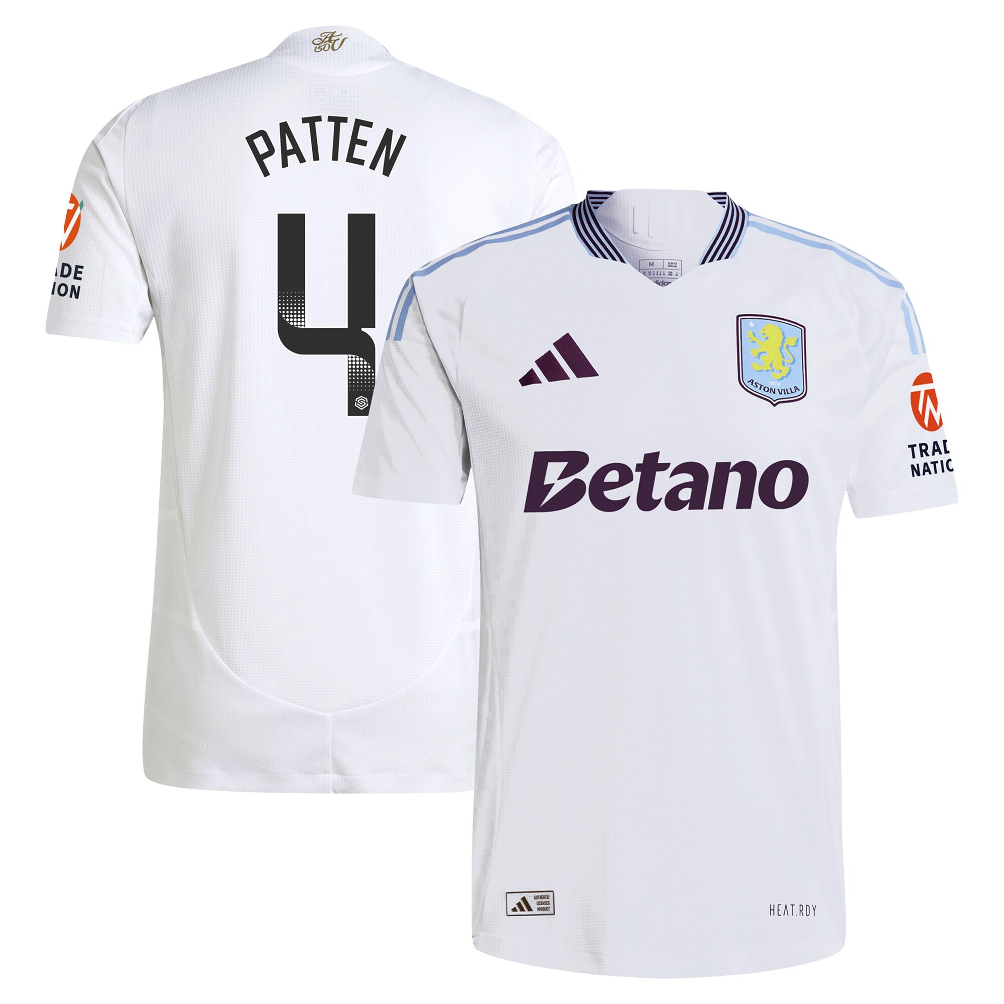 aston villa wsl adidas away authentic shirt 2024-25 with patten 4 printing Collection | Authentic Aston Villa Shirts