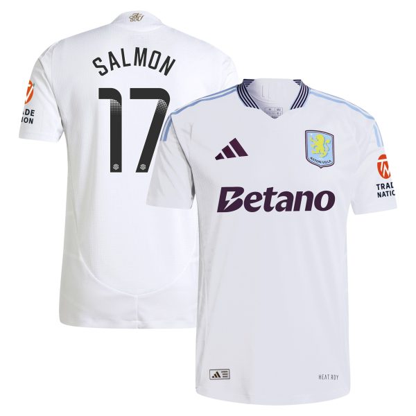 aston villa wsl adidas away authentic shirt 2024-25 with salmon 17 printing Collection | Authentic Aston Villa Shirts