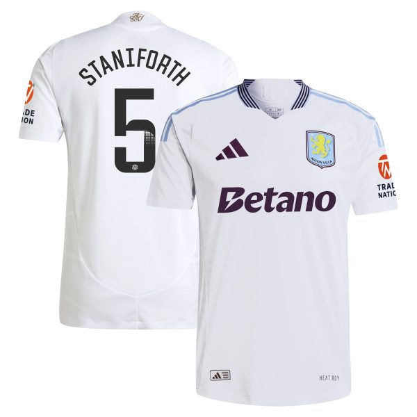 aston villa wsl adidas away authentic shirt 2024-25 with staniforth 5 printing Collection | Authentic Aston Villa Shirts