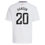 aston villa wsl adidas away shirt 2024-25 – kids with hanson 20 printing Collection | Authentic Aston Villa Shirts