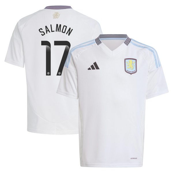 aston villa wsl adidas away shirt 2024-25 – kids with salmon 17 printing Collection | Authentic Aston Villa Shirts