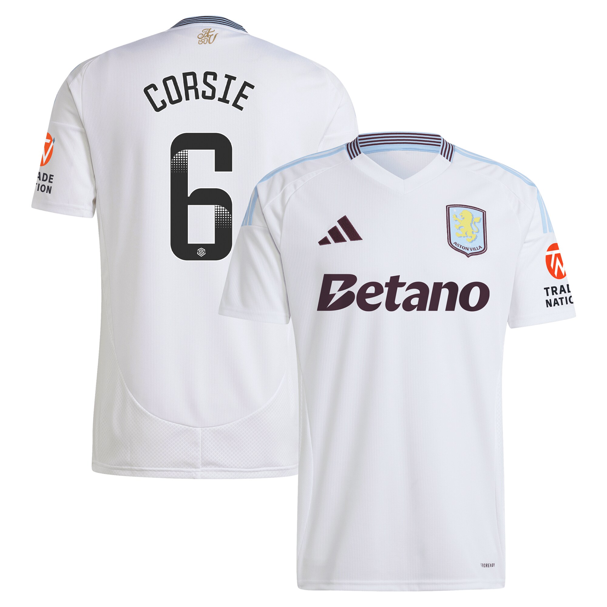 aston villa wsl adidas away shirt 2024-25 with corsie 6 printing Collection | Authentic Aston Villa Shirts