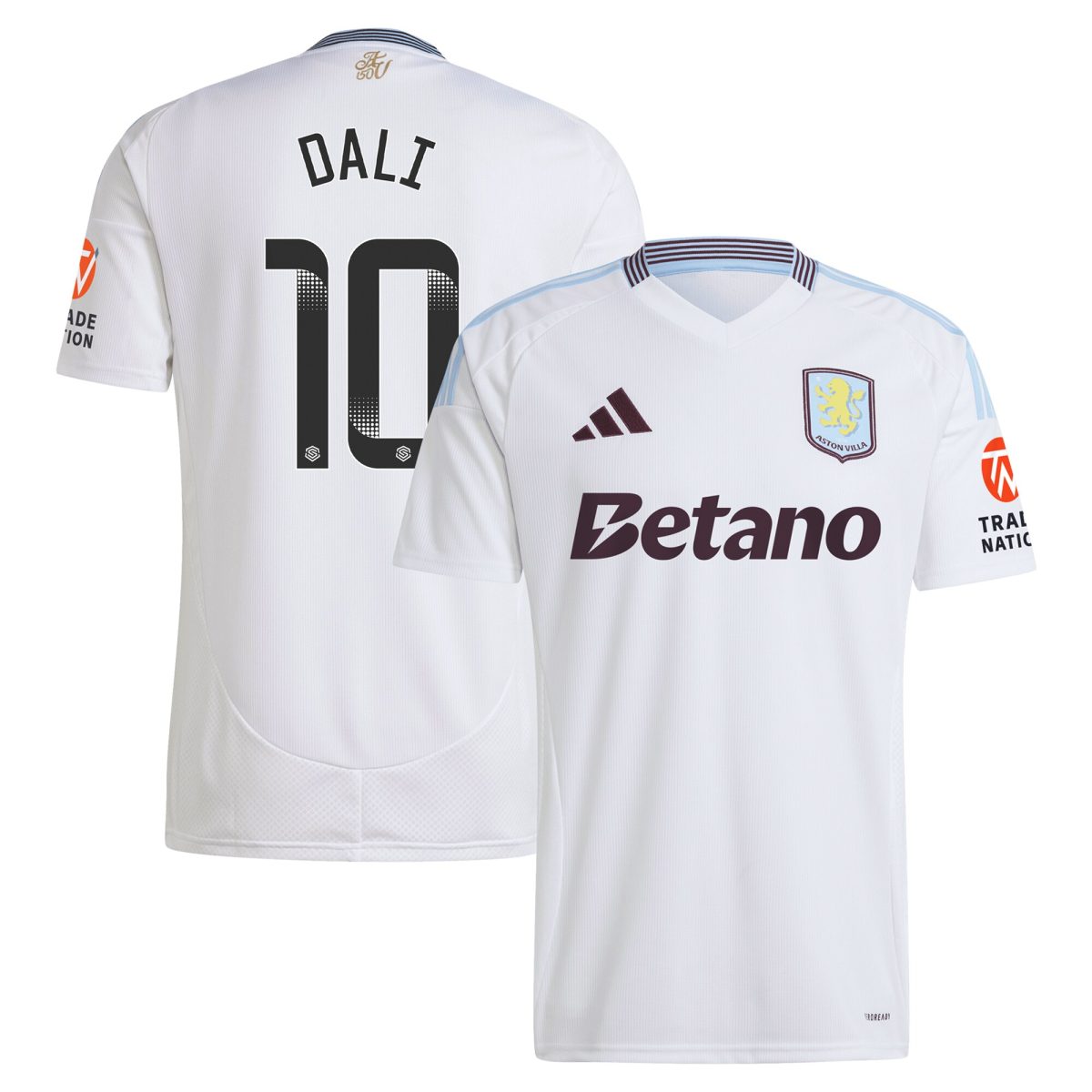 aston villa wsl adidas away shirt 2024-25 with dali 10 printing Collection | Authentic Aston Villa Shirts