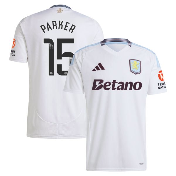 aston villa wsl adidas away shirt 2024-25 with parker 15 printing Collection | Authentic Aston Villa Shirts