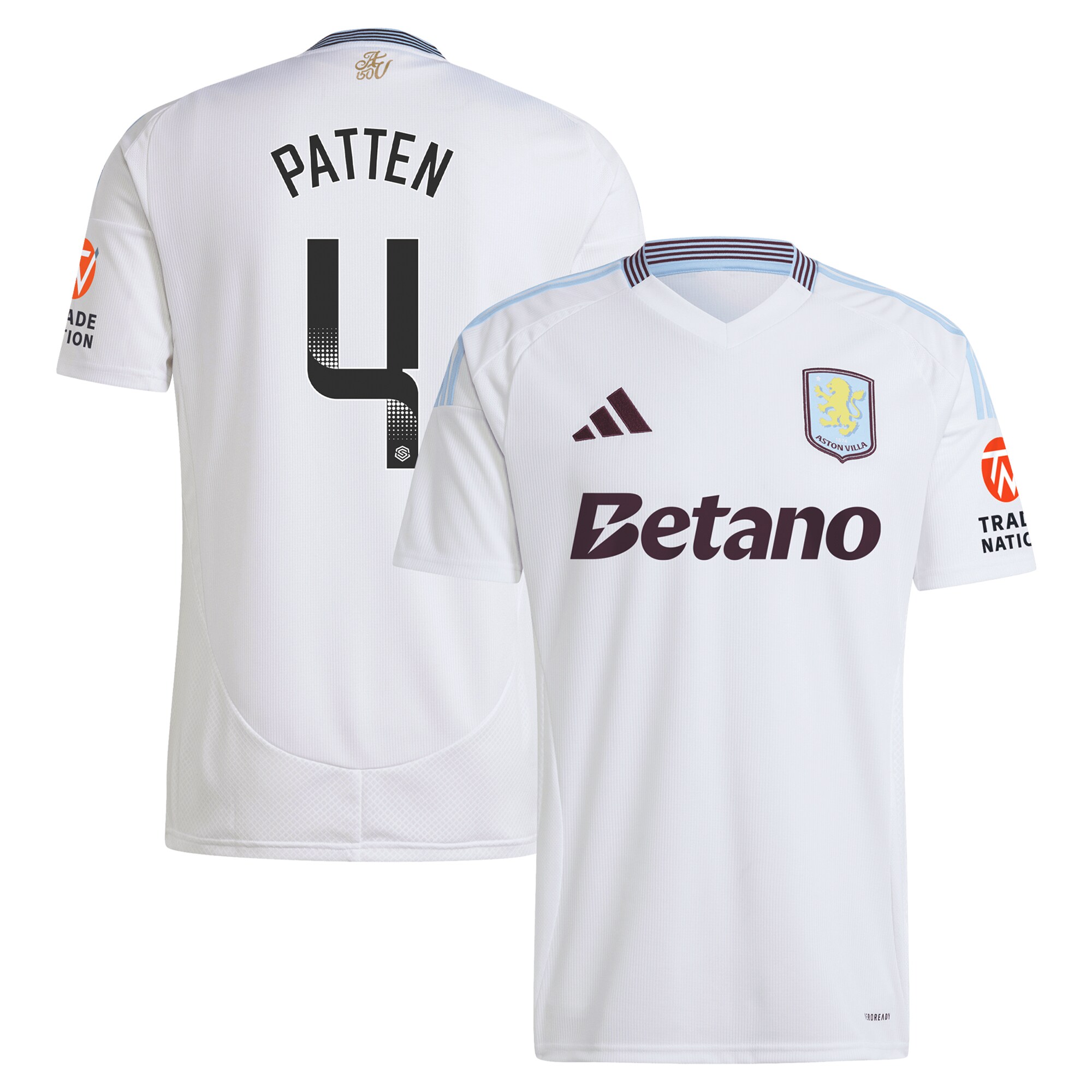 aston villa wsl adidas away shirt 2024-25 with patten 4 printing Collection | Authentic Aston Villa Shirts