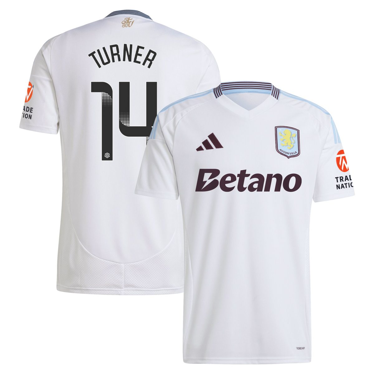 aston villa wsl adidas away shirt 2024-25 with turner 14 printing Collection | Authentic Aston Villa Shirts