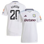 aston villa wsl adidas away shirt 2024-25 – womens with hanson 20 printing Collection | Authentic Aston Villa Shirts