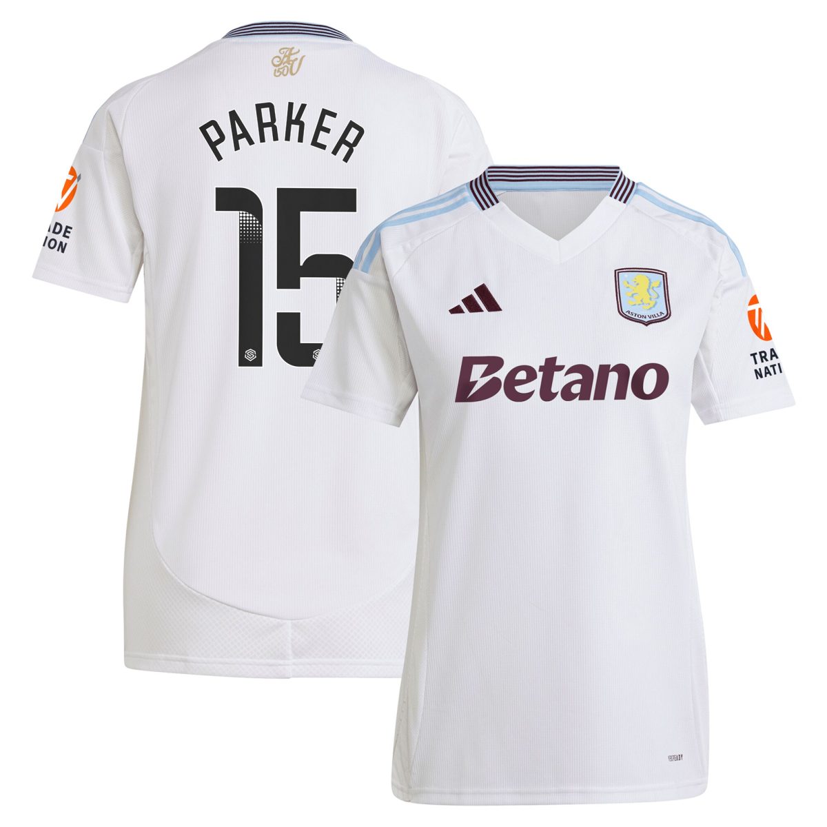 aston villa wsl adidas away shirt 2024-25 – womens with parker 15 printing Collection | Authentic Aston Villa Shirts