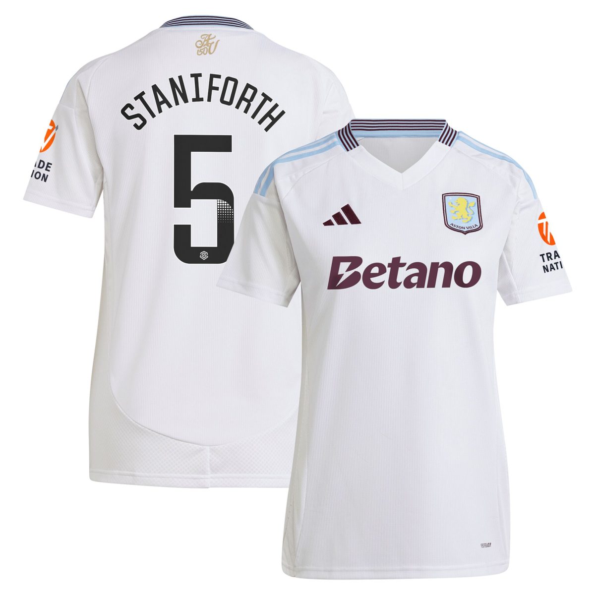aston villa wsl adidas away shirt 2024-25 – womens with staniforth 5 printing Collection | Authentic Aston Villa Shirts