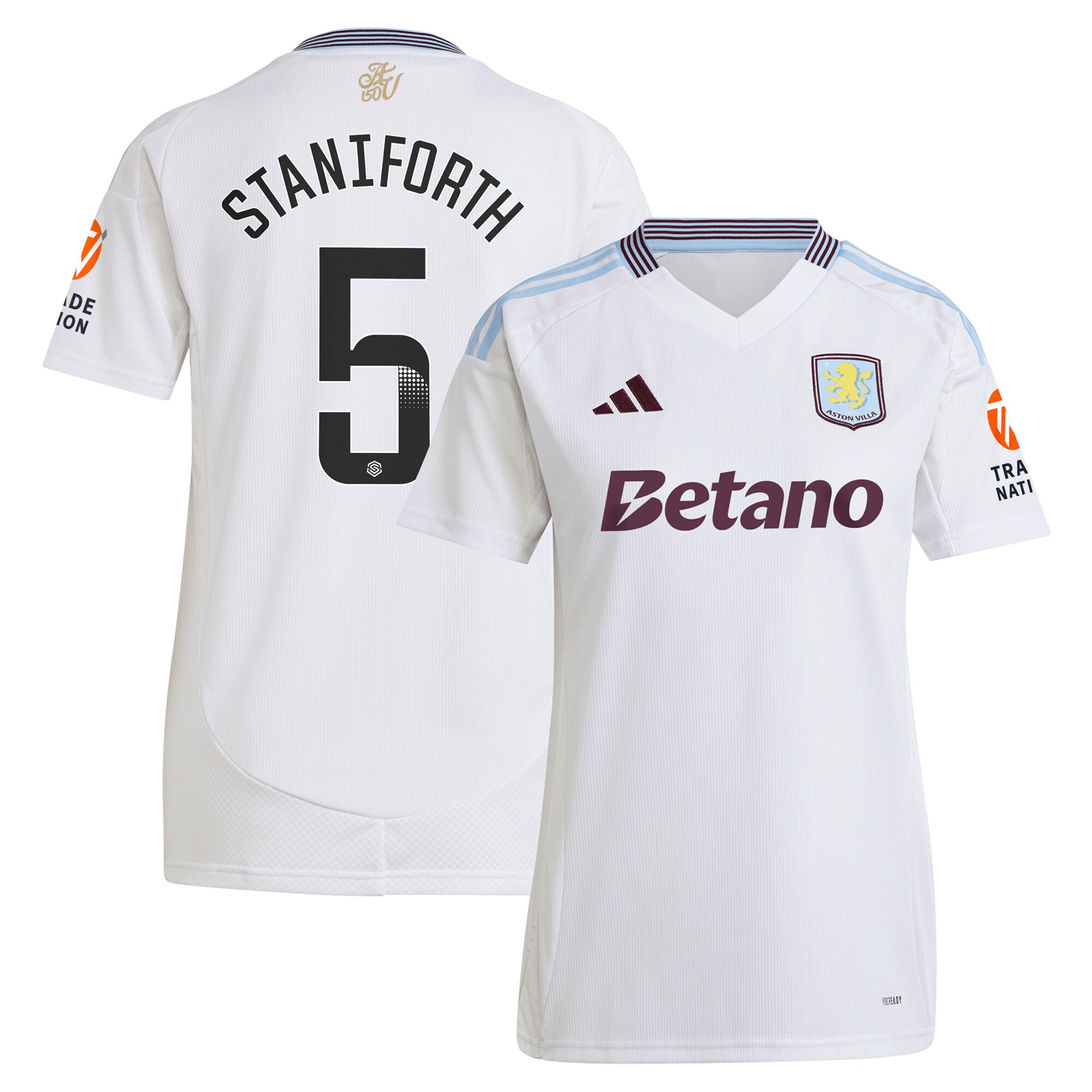 aston villa wsl adidas away shirt 2024-25 – womens with staniforth 5 printing Collection | Authentic Aston Villa Shirts