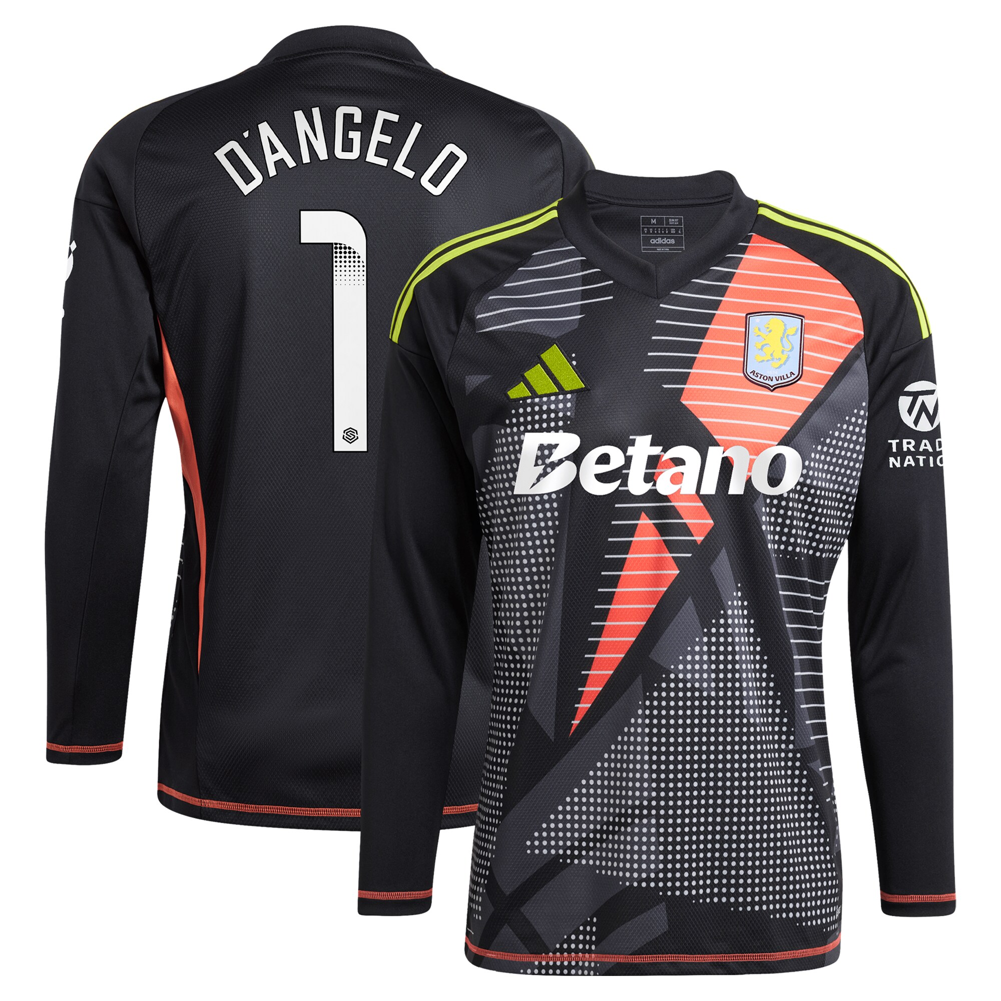 aston villa wsl adidas goalkeeper shirt 2024-25 – long sleeve with d8217angelo 1 printing Collection | Authentic Aston Villa Shirts