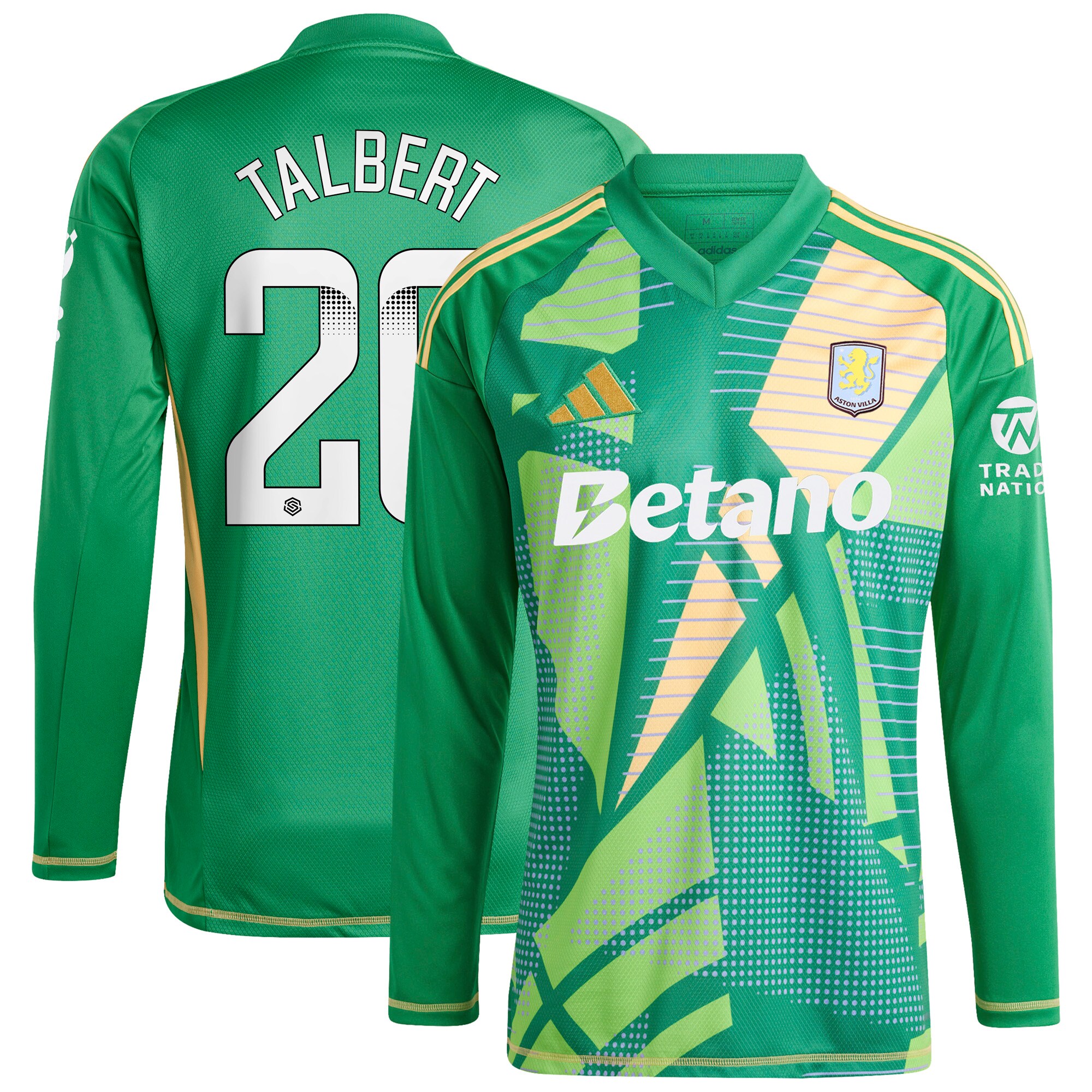 aston villa wsl adidas goalkeeper shirt 2024-25 – long sleeve with talbert 26 printing 202849399 Collection | Authentic Aston Villa Shirts