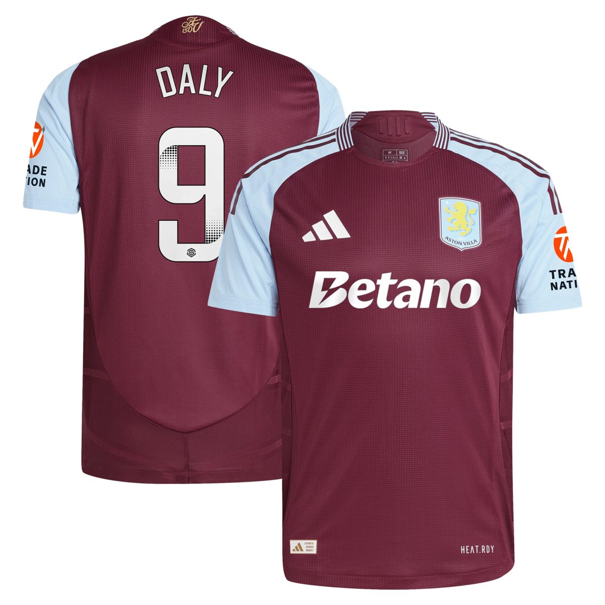 aston villa wsl adidas home authentic shirt 2024-25 with daly 9 printing Collection | Authentic Aston Villa Shirts