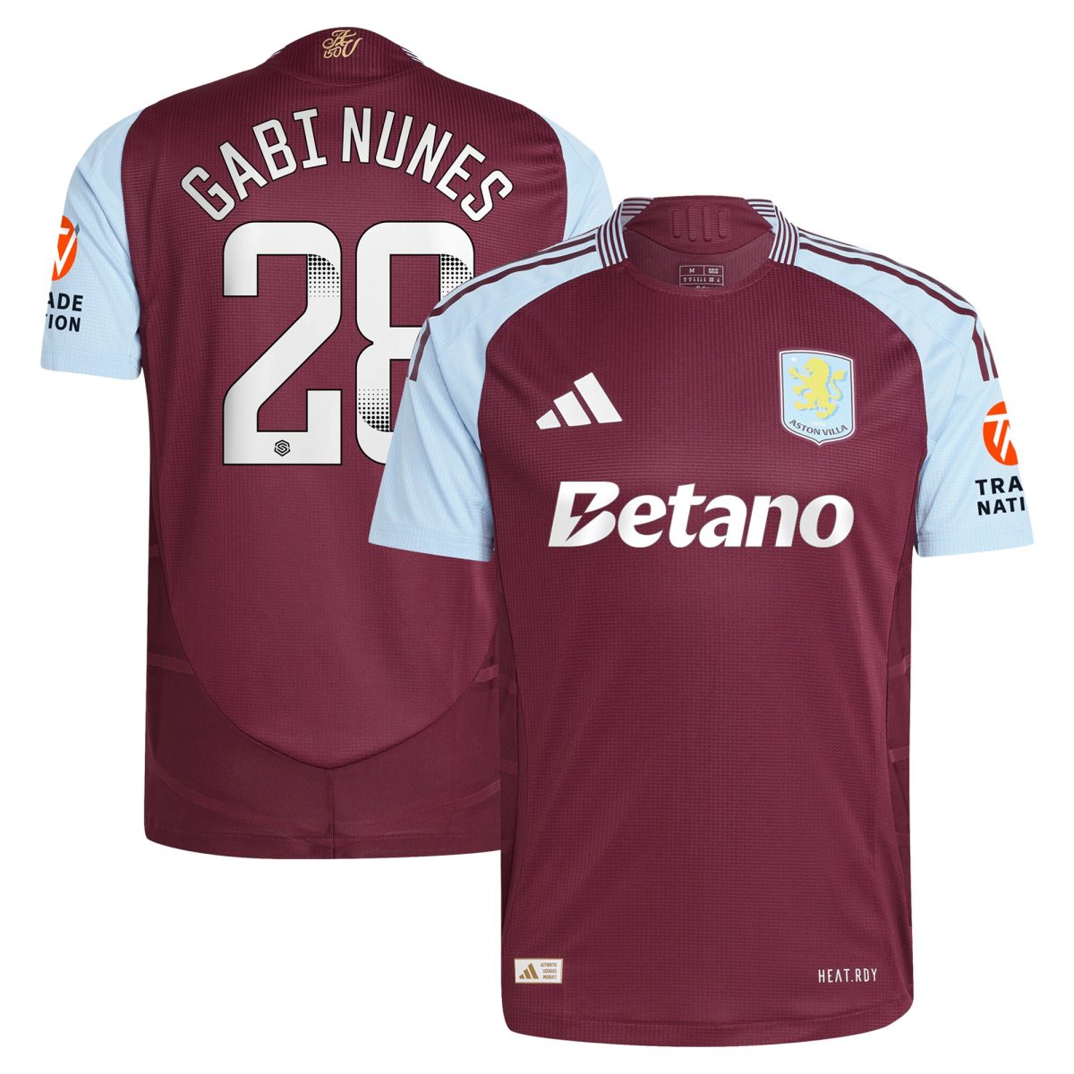 aston villa wsl adidas home authentic shirt 2024-25 with gabi nunes 28 printing Collection | Authentic Aston Villa Shirts