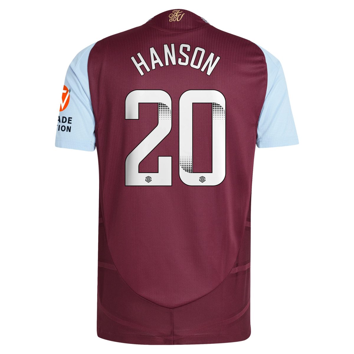 aston villa wsl adidas home authentic shirt 2024-25 with hanson 20 printing Collection | Authentic Aston Villa Shirts
