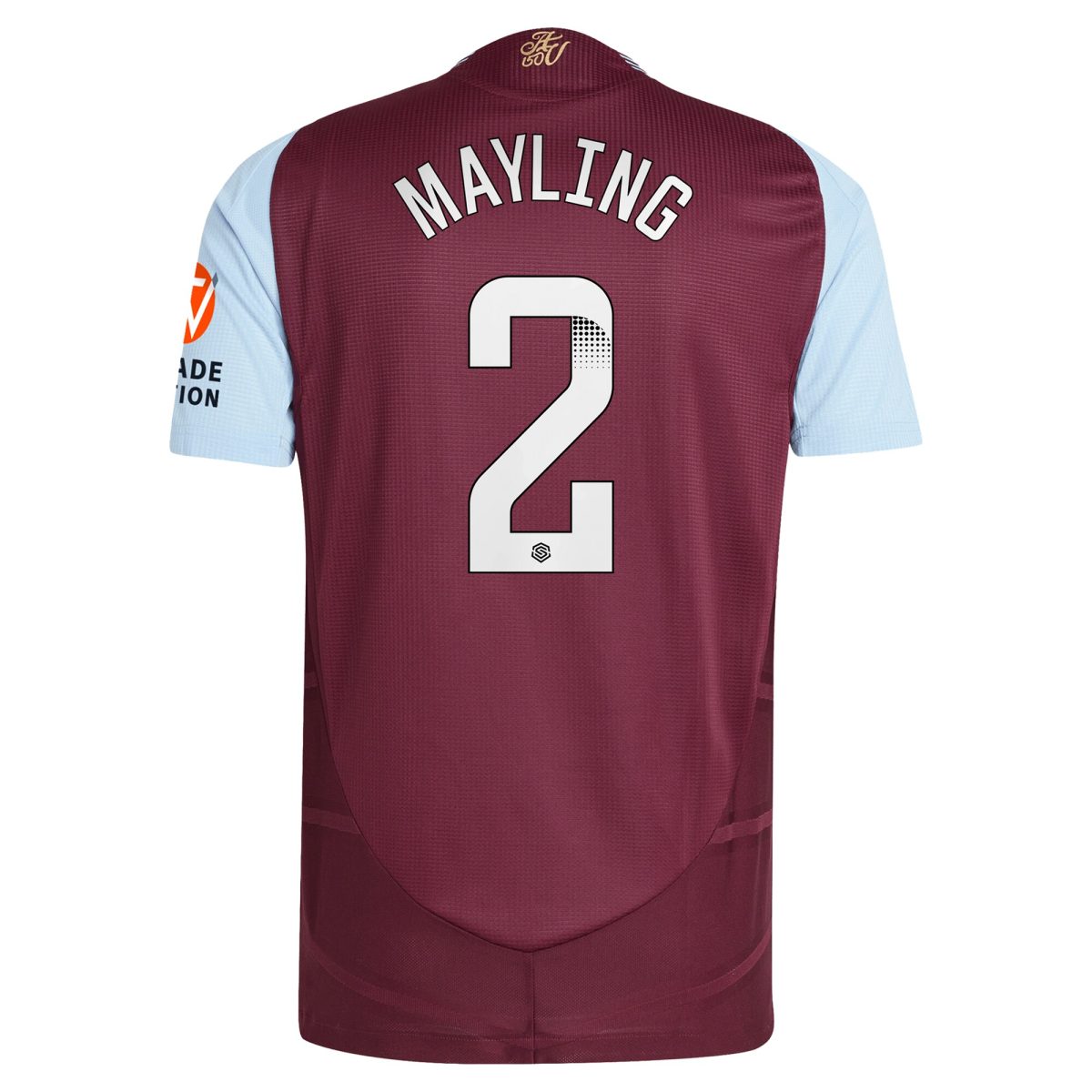 aston villa wsl adidas home authentic shirt 2024-25 with mayling 2 printing Collection | Authentic Aston Villa Shirts