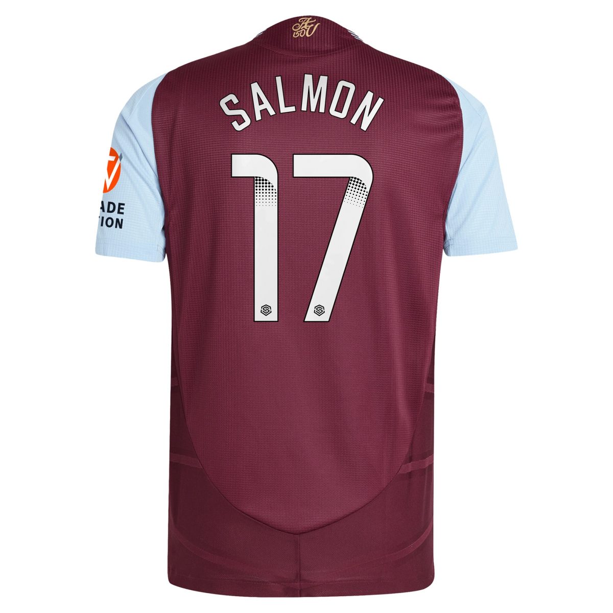 aston villa wsl adidas home authentic shirt 2024-25 with salmon 17 printing Collection | Authentic Aston Villa Shirts