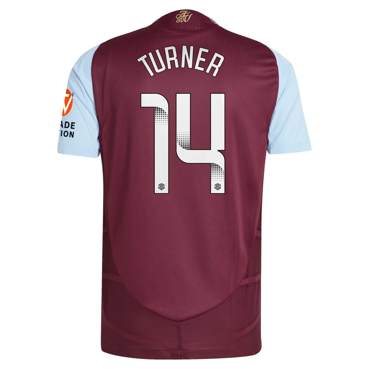 aston villa wsl adidas home authentic shirt 2024-25 with turner 14 printing Collection | Authentic Aston Villa Shirts