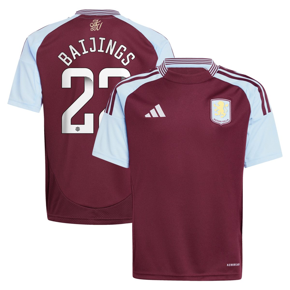 aston villa wsl adidas home shirt 2024-25 – kids with baijings 22 printing Collection | Authentic Aston Villa Shirts