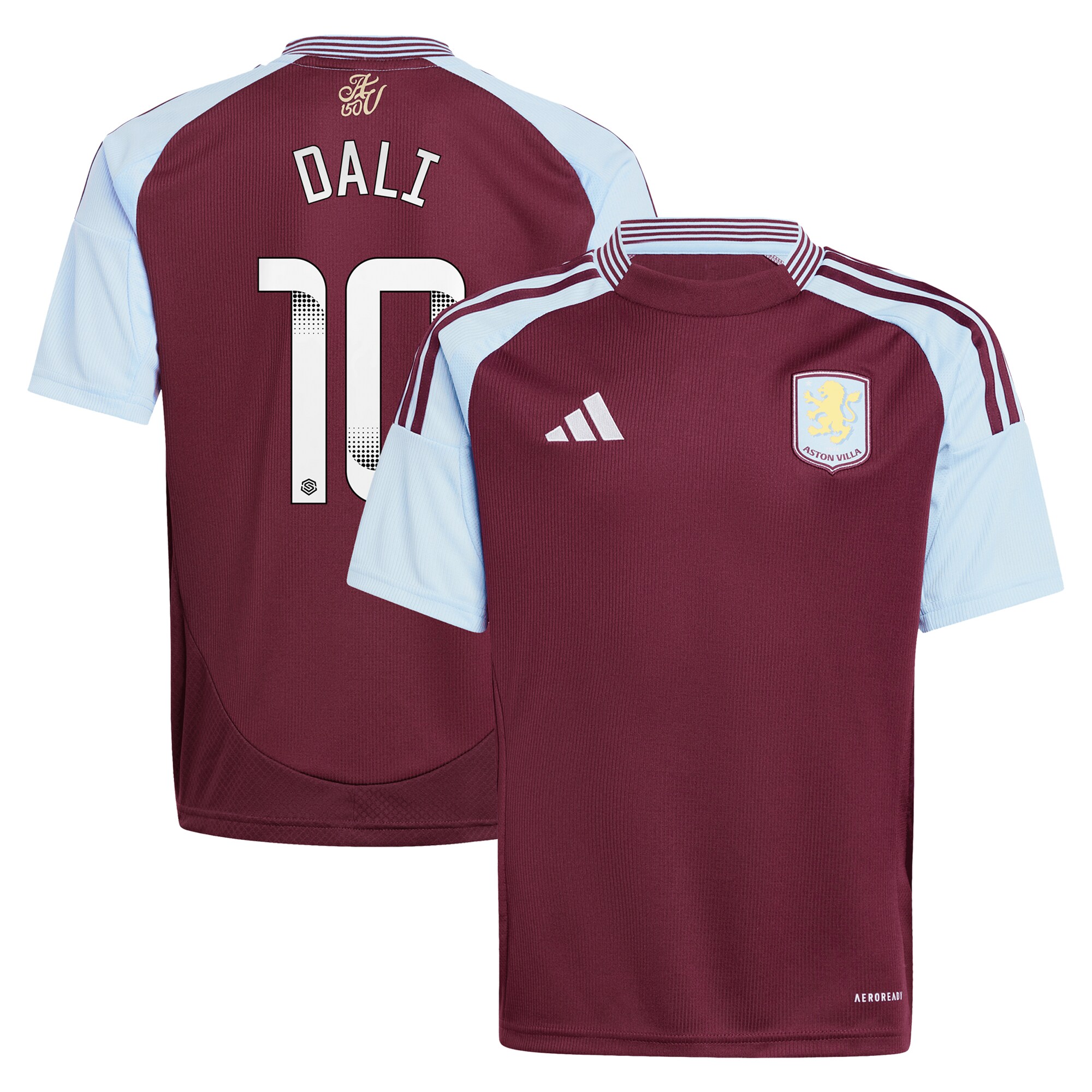 aston villa wsl adidas home shirt 2024-25 – kids with dali 10 printing Collection | Authentic Aston Villa Shirts