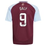 aston villa wsl adidas home shirt 2024-25 – kids with daly 9 printing Collection | Authentic Aston Villa Shirts