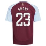 aston villa wsl adidas home shirt 2024-25 – kids with grant 23 printing Collection | Authentic Aston Villa Shirts