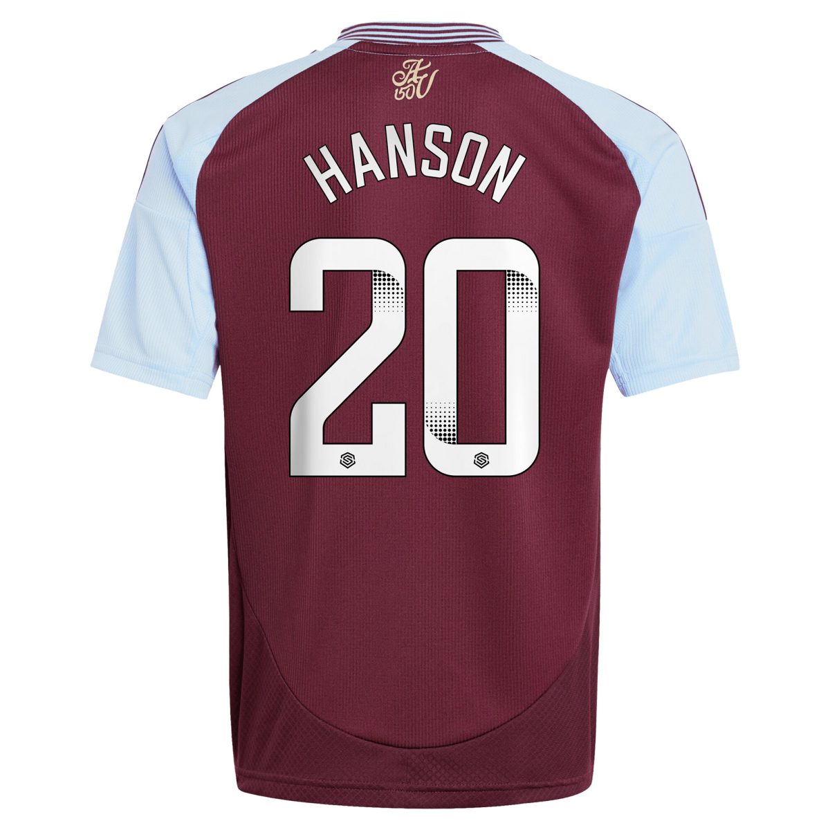 aston villa wsl adidas home shirt 2024-25 – kids with hanson 20 printing Collection | Authentic Aston Villa Shirts