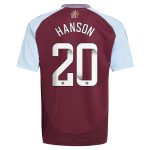 aston villa wsl adidas home shirt 2024-25 – kids with hanson 20 printing Collection | Authentic Aston Villa Shirts