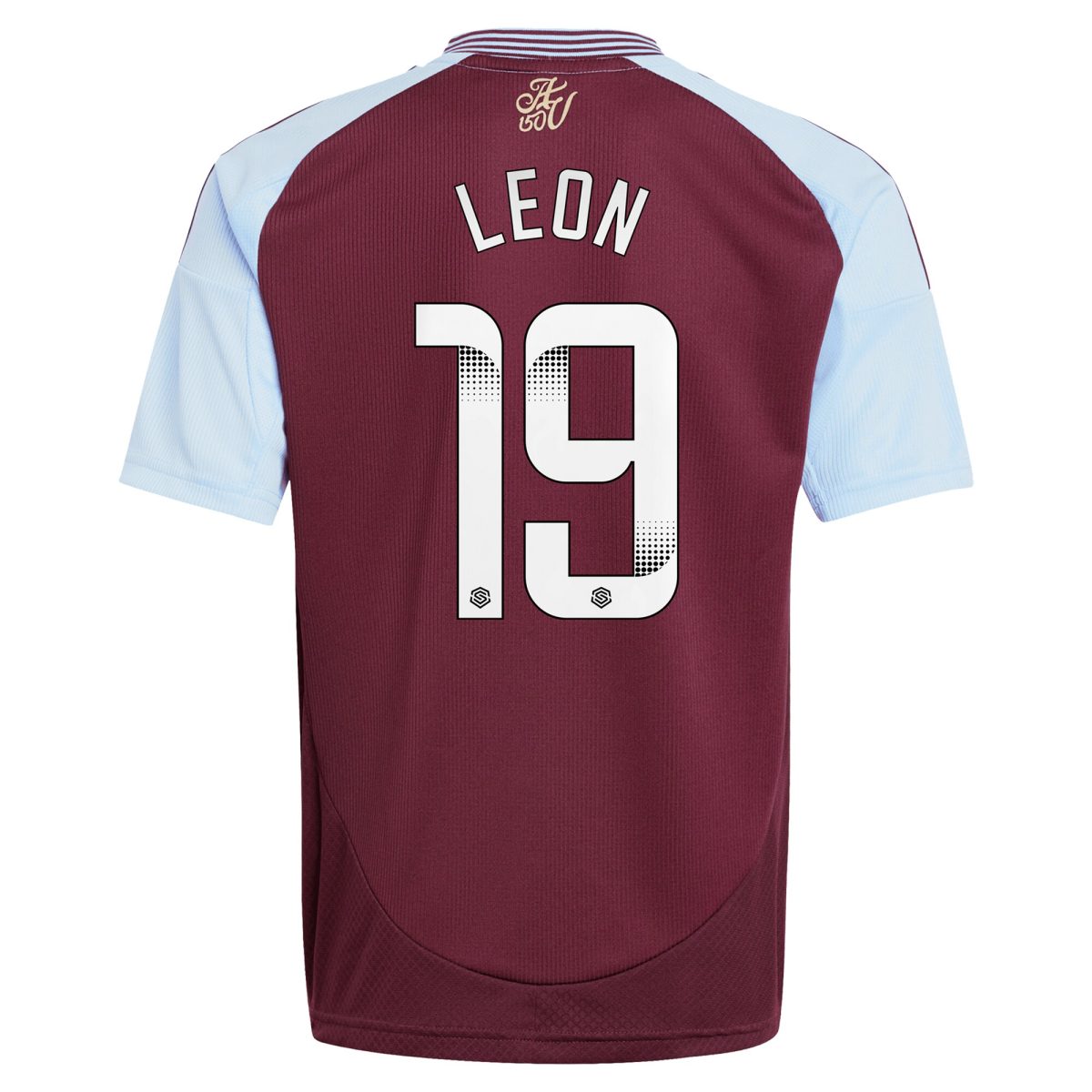 aston villa wsl adidas home shirt 2024-25 – kids with leon 19 printing Collection | Authentic Aston Villa Shirts