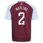 aston villa wsl adidas home shirt 2024-25 – kids with mayling 2 printing Collection | Authentic Aston Villa Shirts