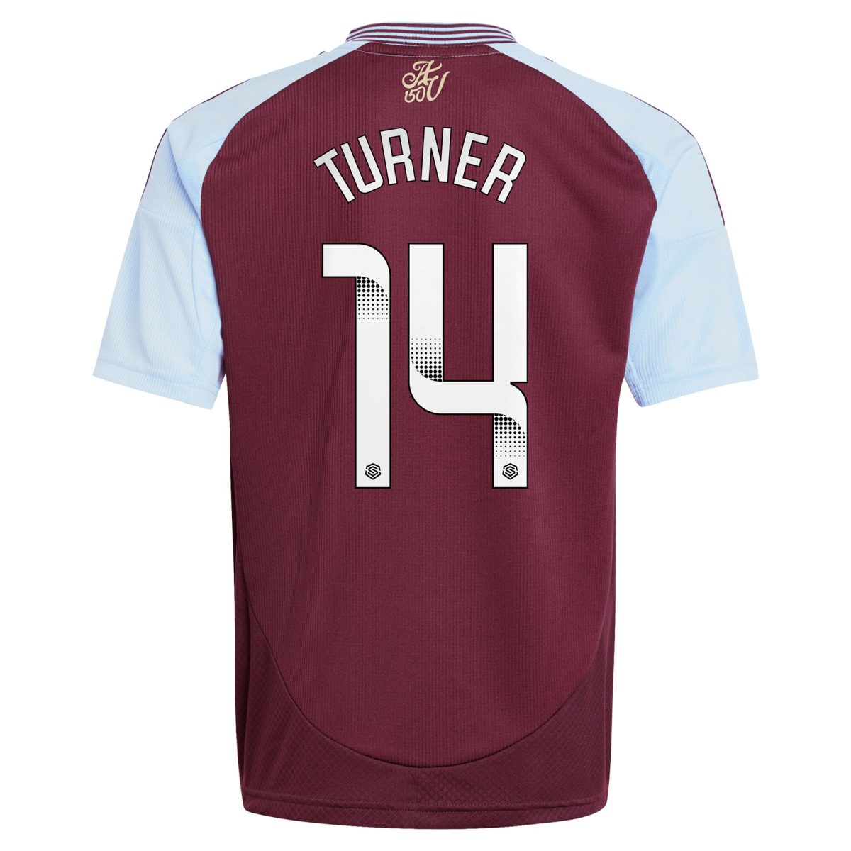 aston villa wsl adidas home shirt 2024-25 – kids with turner 14 printing Collection | Authentic Aston Villa Shirts