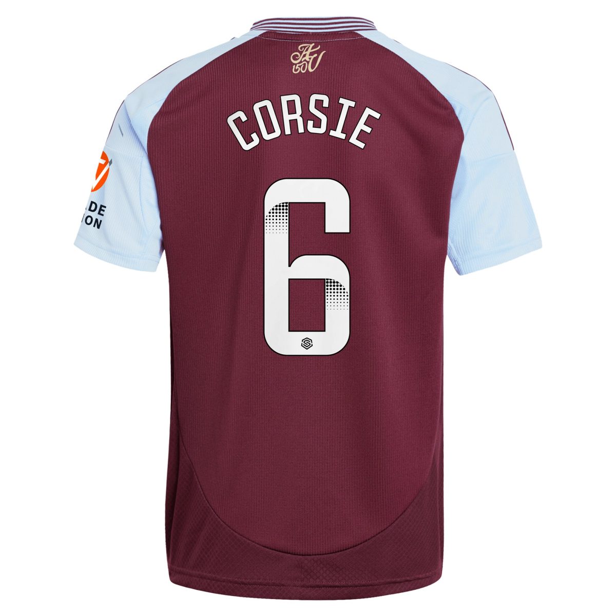 aston villa wsl adidas home shirt 2024-25 with corsie 6 printing Collection | Authentic Aston Villa Shirts