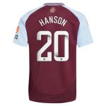 aston villa wsl adidas home shirt 2024-25 with hanson 20 printing Collection | Authentic Aston Villa Shirts