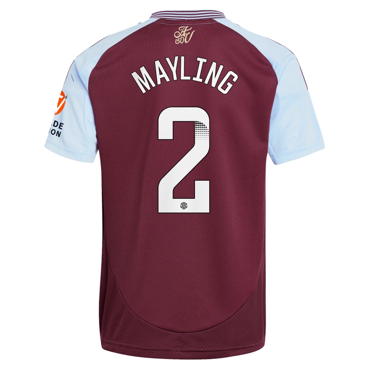 aston villa wsl adidas home shirt 2024-25 with mayling 2 printing Collection | Authentic Aston Villa Shirts