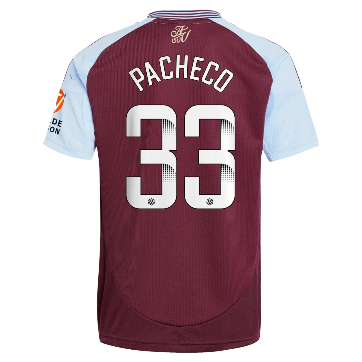 aston villa wsl adidas home shirt 2024-25 with pacheco 33 printing Collection | Authentic Aston Villa Shirts