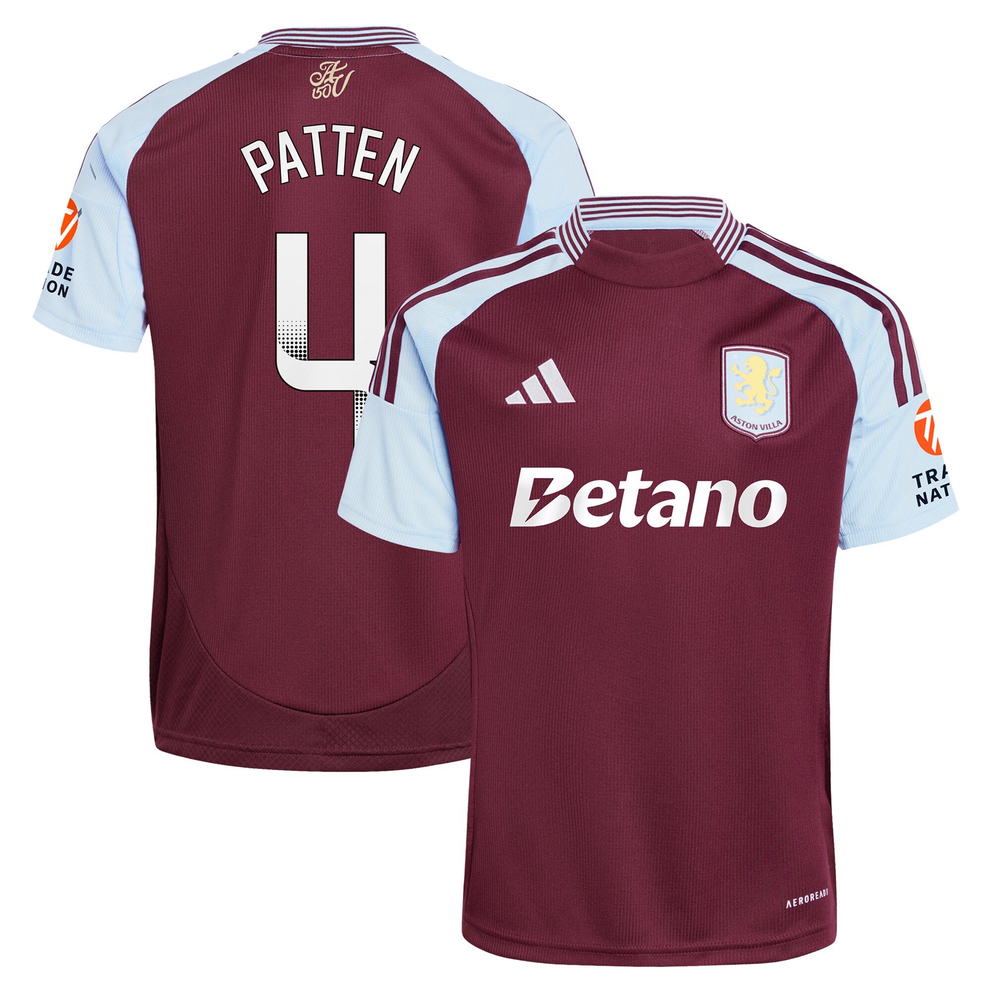 aston villa wsl adidas home shirt 2024-25 with patten 4 printing Collection | Authentic Aston Villa Shirts