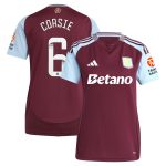 aston villa wsl adidas home shirt 2024-25 – womens with corsie 6 printing Collection | Authentic Aston Villa Shirts