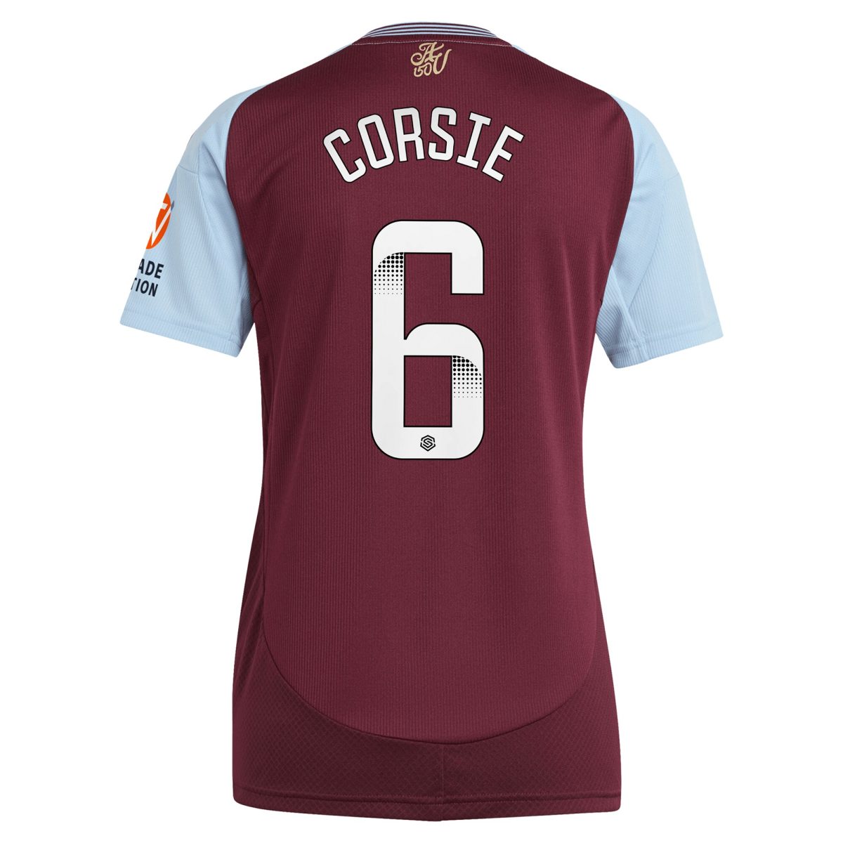 aston villa wsl adidas home shirt 2024-25 – womens with corsie 6 printing Collection | Authentic Aston Villa Shirts