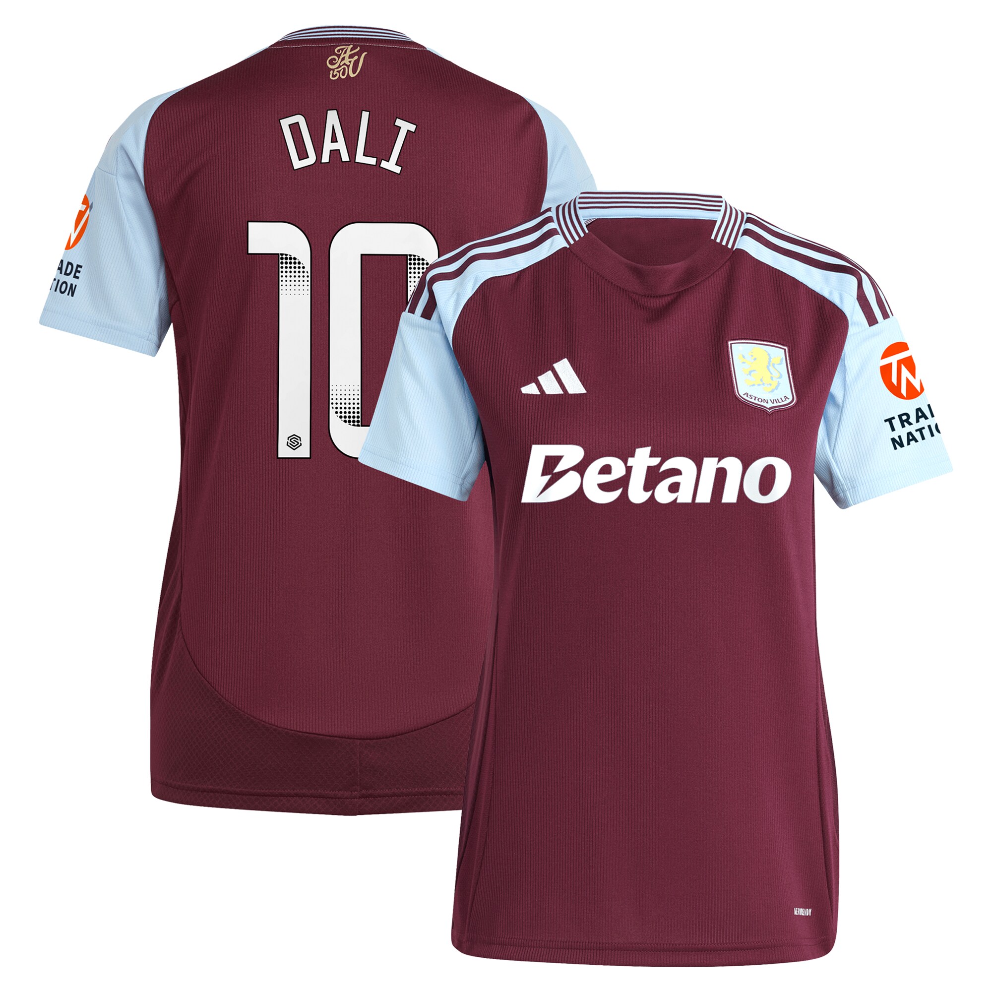 aston villa wsl adidas home shirt 2024-25 – womens with dali 10 printing Collection | Authentic Aston Villa Shirts