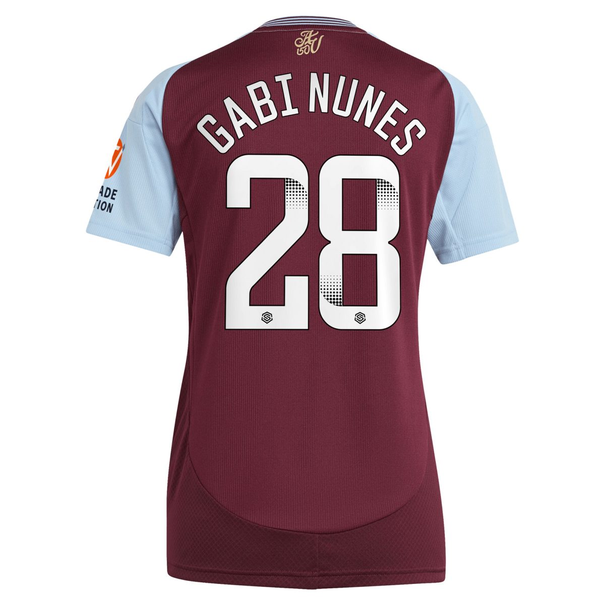 aston villa wsl adidas home shirt 2024-25 – womens with gabi nunes 28 printing Collection | Authentic Aston Villa Shirts