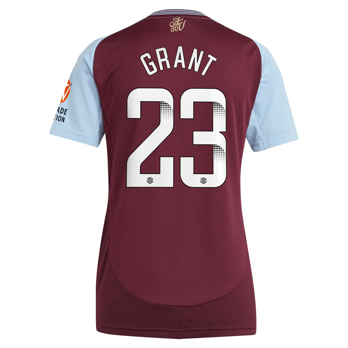 aston villa wsl adidas home shirt 2024-25 – womens with grant 23 printing Collection | Authentic Aston Villa Shirts